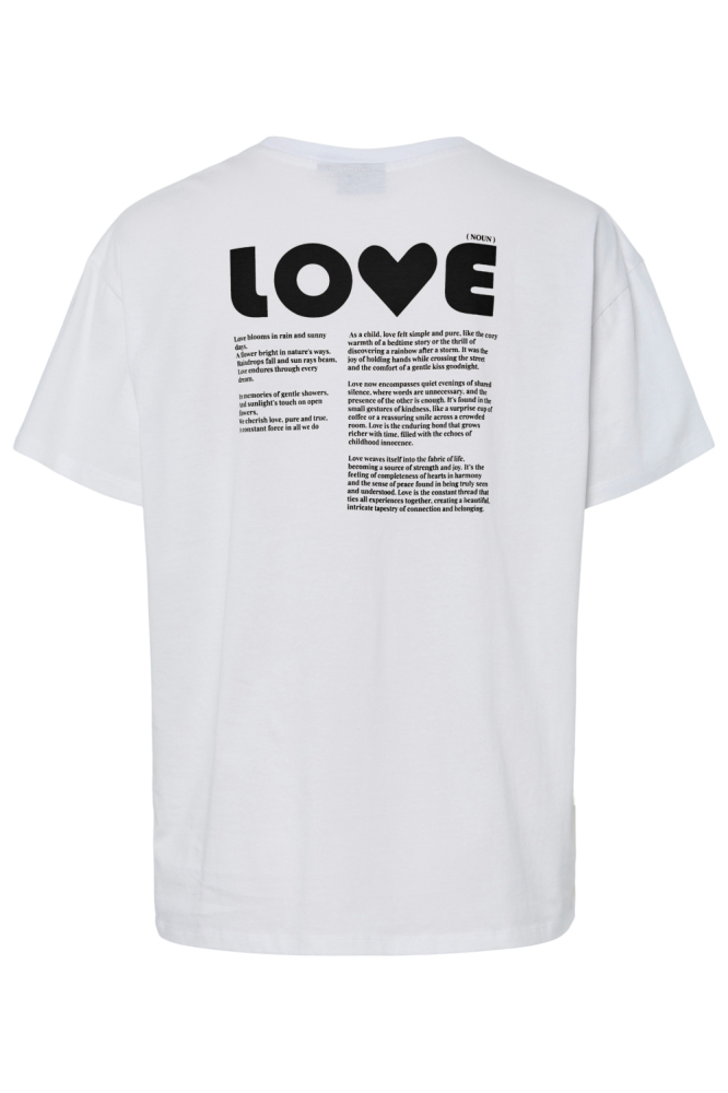 PCJINDLE SS PRINTED T-SHIRT JRS BC 17159292 BRIGHT WHITE/BLACK LOVE
